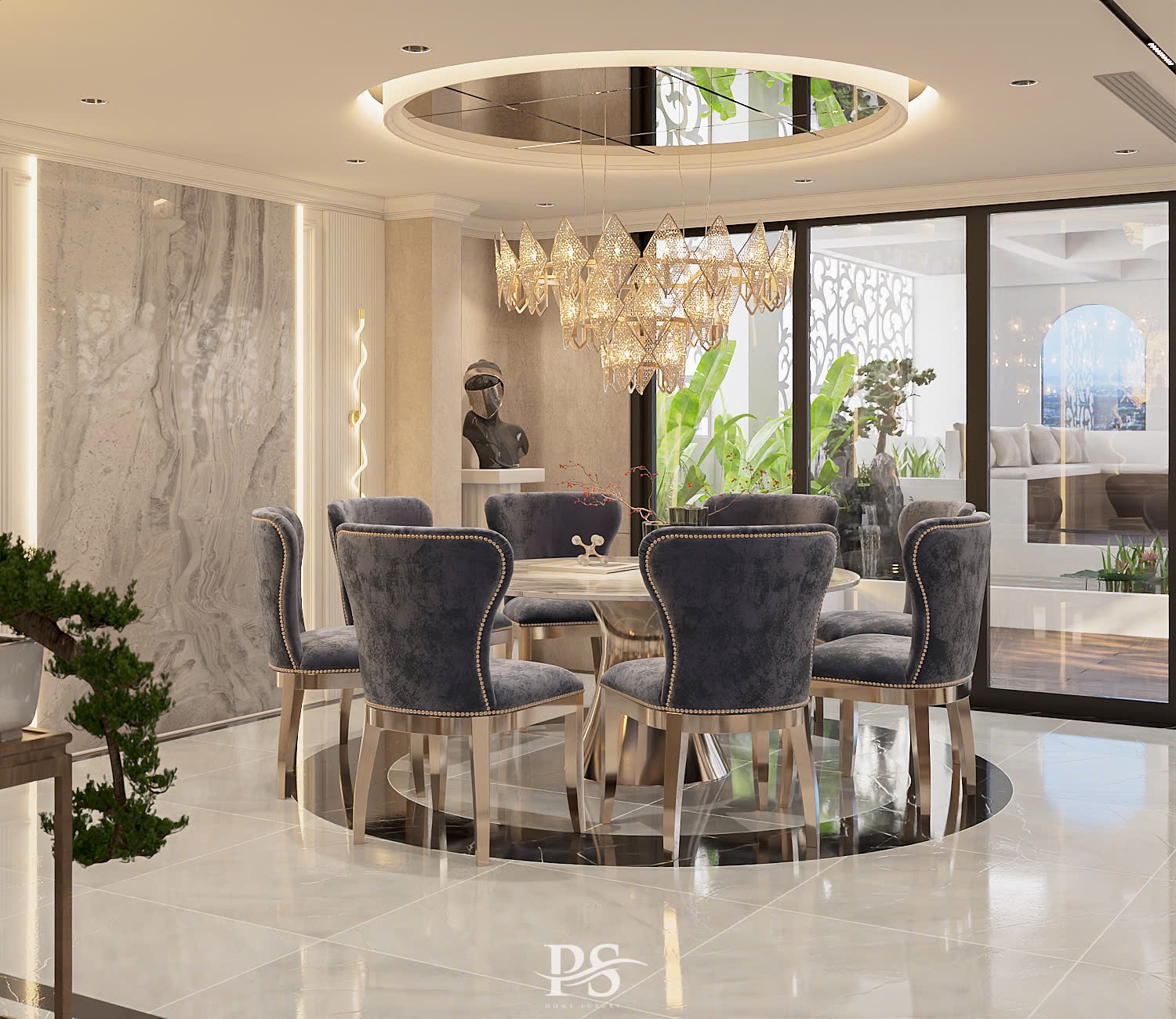 thiết kế nội thất nhà phố tân cổ điển