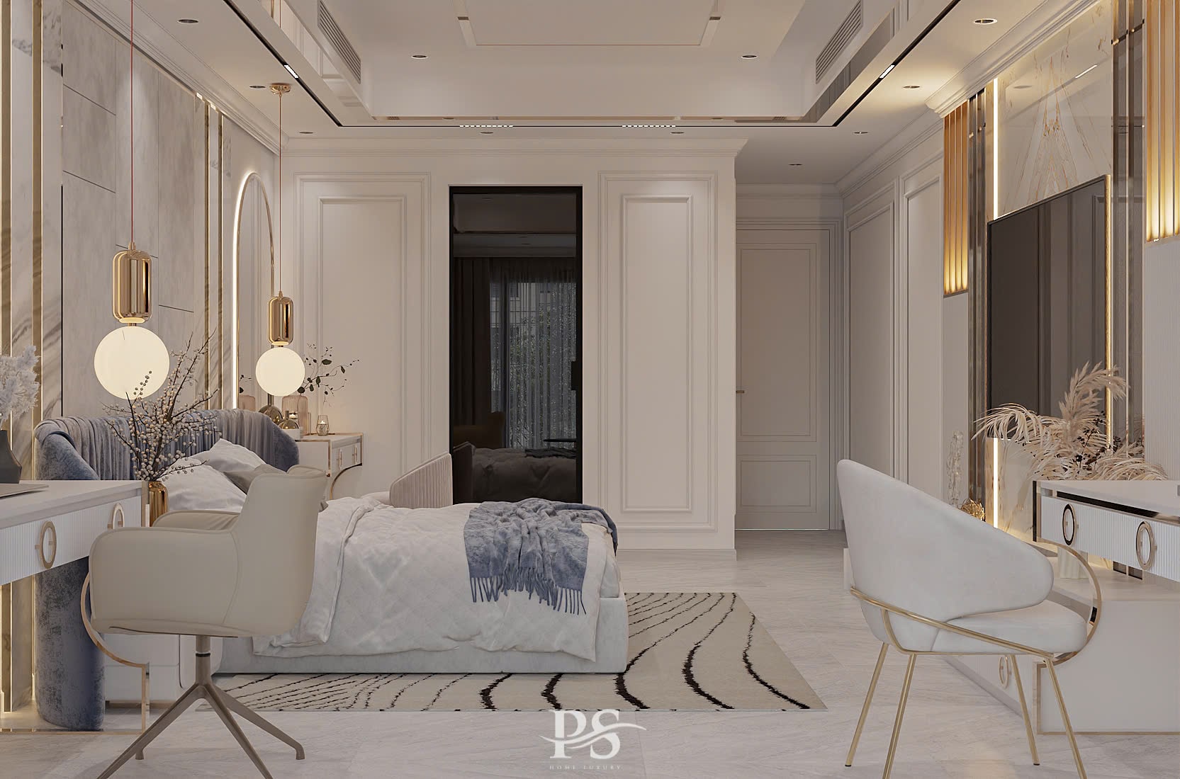 thiết kế nội thất nhà phố tân cổ điển