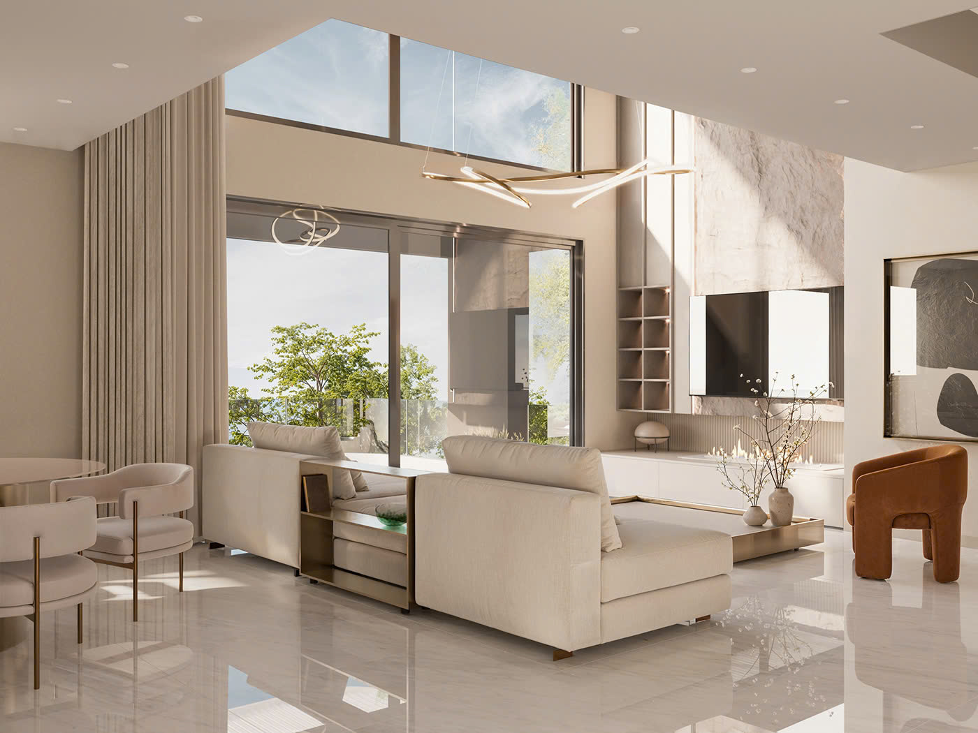 thiết kế nội thất nhà phố hiện đại