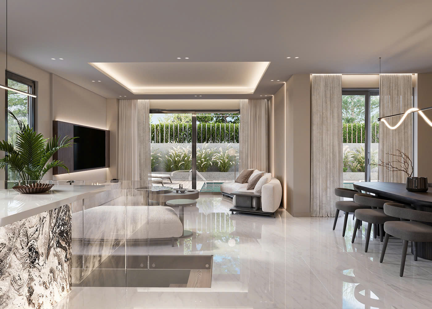 thiết kế nội thất nhà phố hiện đại