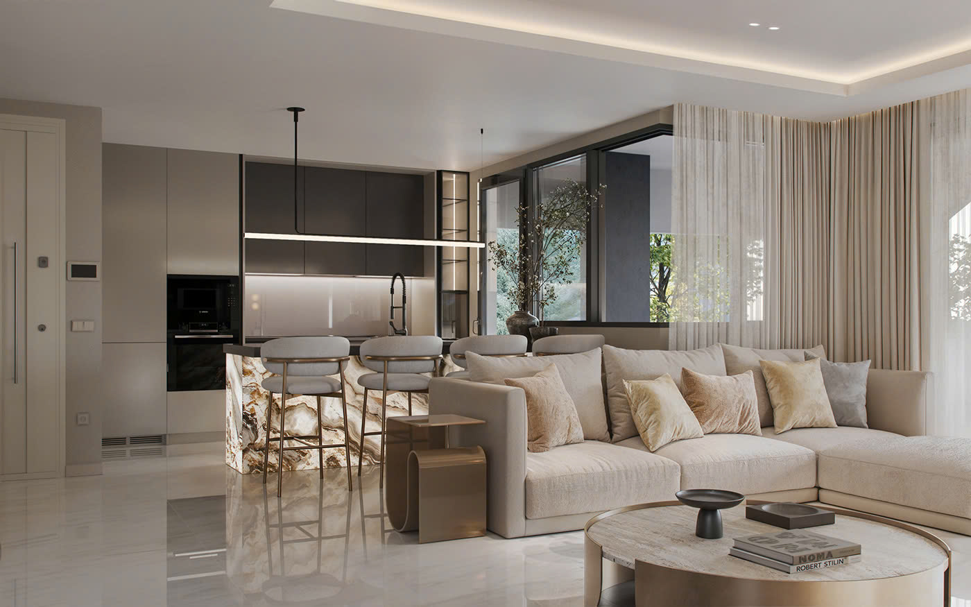 thiết kế nội thất nhà phố hiện đại