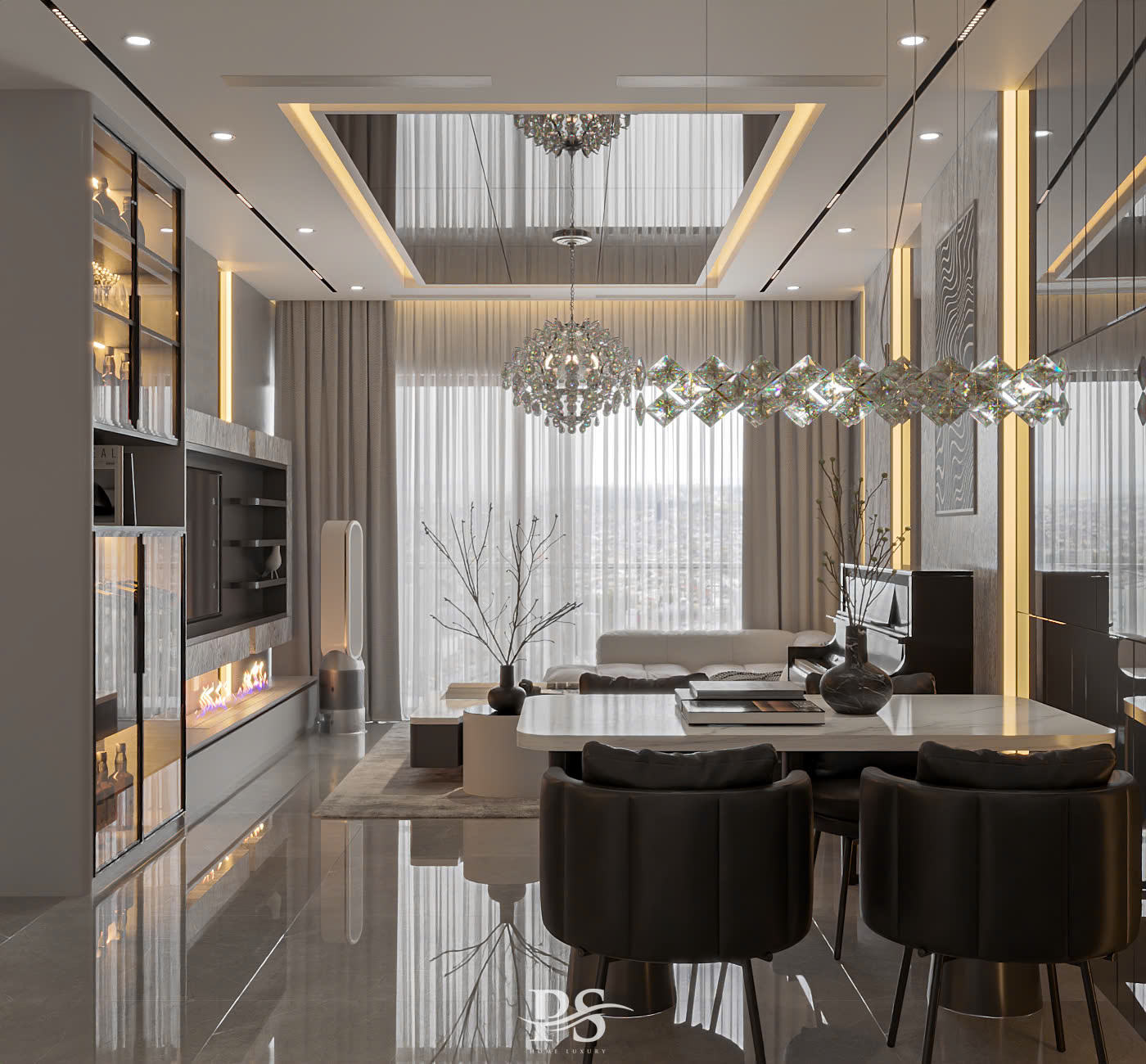 thiêt kế nội thất căn hộ sang trọng