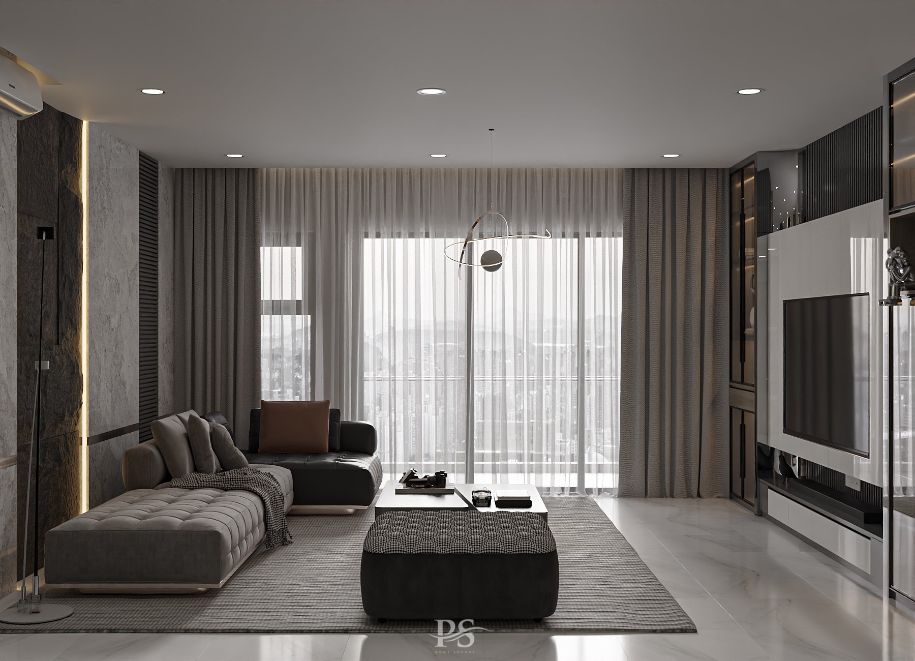 thiết kế nội thất căn hộ Diamond Brilliant Celadon City
