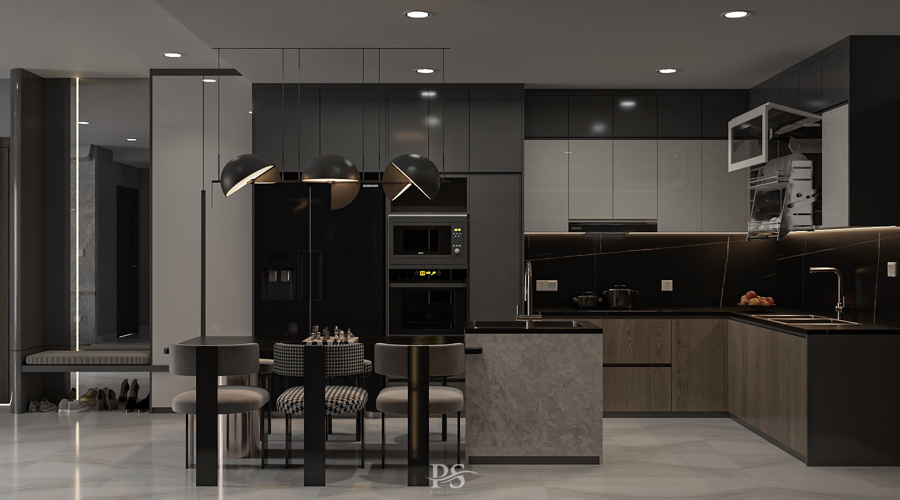 thiết kế nội thất căn hộ Diamond Brilliant Celadon City