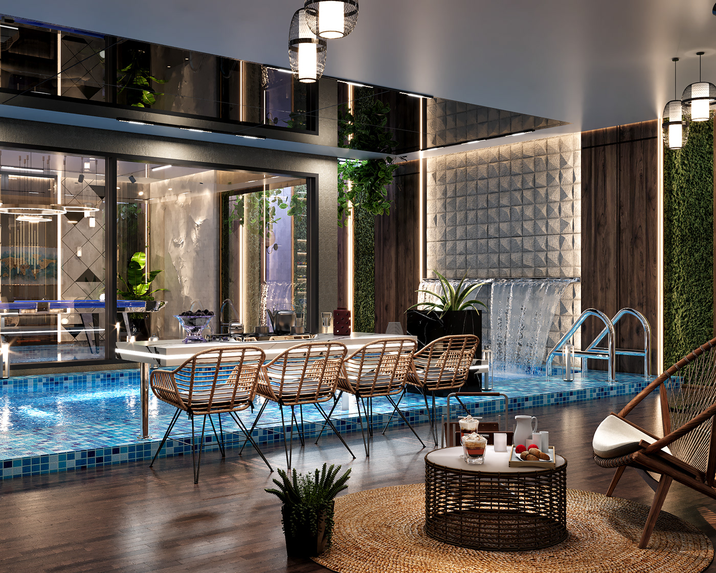 thiết kế nội thất hồ bơi trong nhà