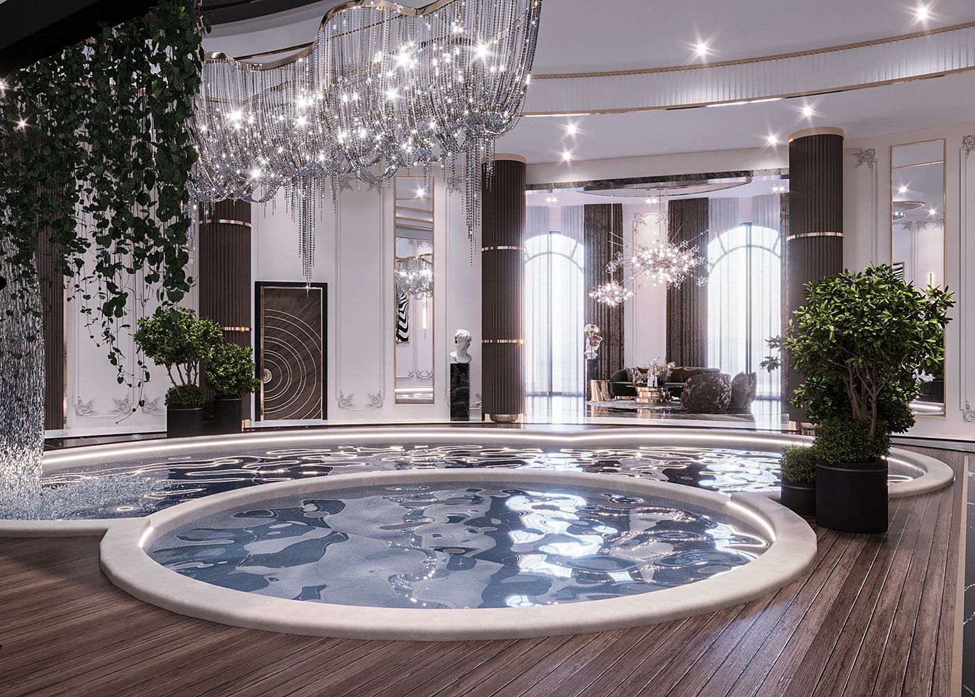 thiết kế nội thất hồ bơi trong nhà